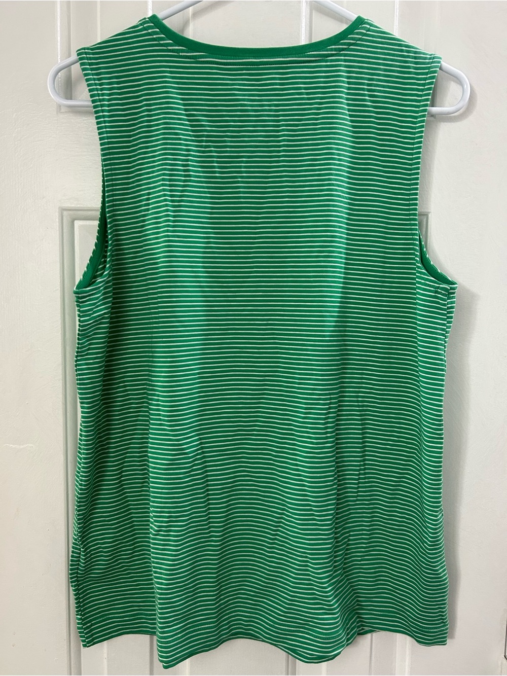 NWT Lands' End Tencel Soft Knit Green Striped Sleeveless Tank Top M - Picture 3 of 5